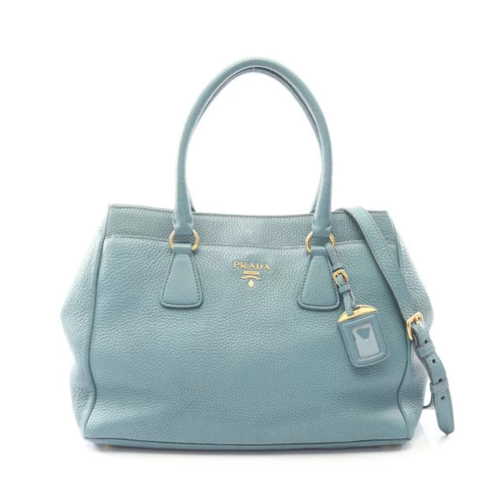 Prada Vitello Daino Tote Bag Leather Green